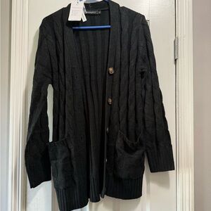 Elegant Black Knit Cardigan